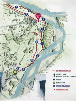 Beeld Wandelroute Panorama du Bec d`Allier Natuurgebied,Route du Panorama,Marzy