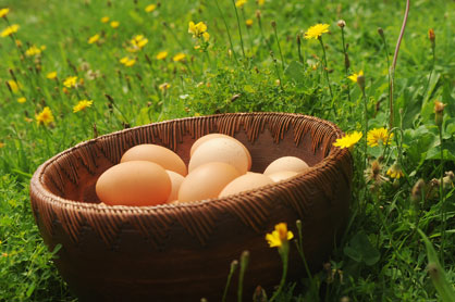 Afbeelding mand met eieren